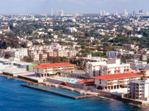 Distant view of Hotel Copacabana